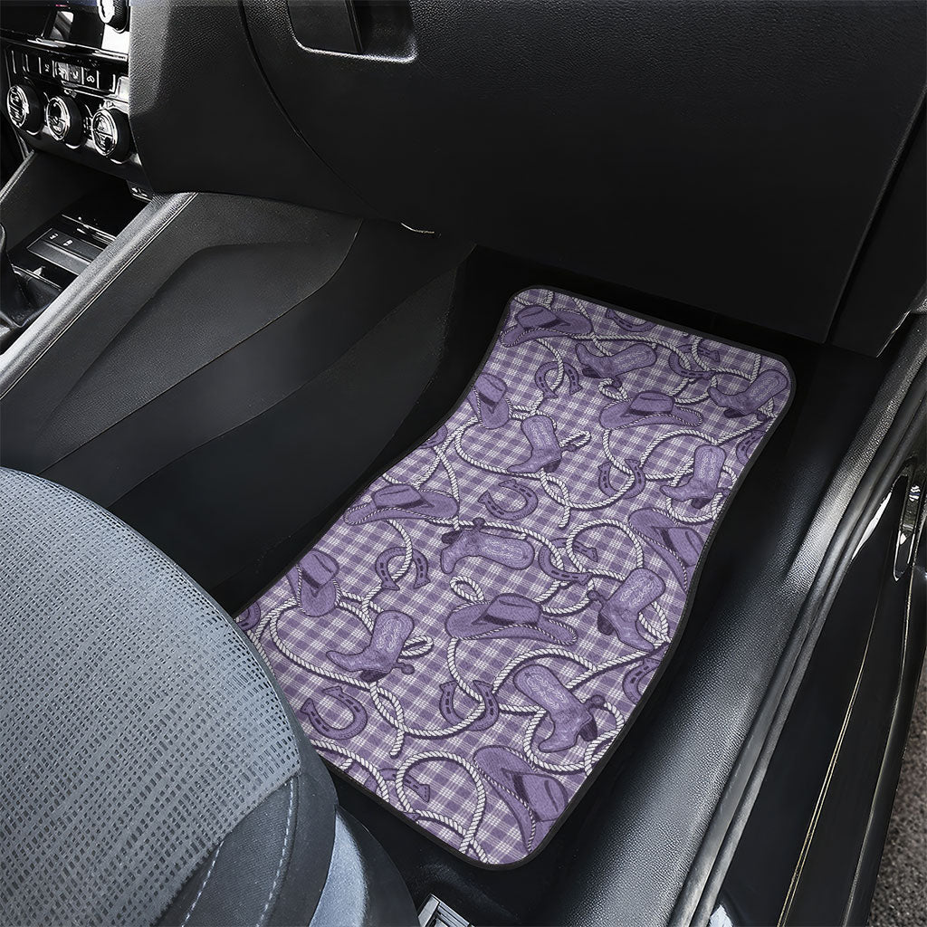 Purple Hawaii Palaka Cowboy Car Mats Hawaiian Paniolo Festival Spirit LT19 - Polynesian Pride