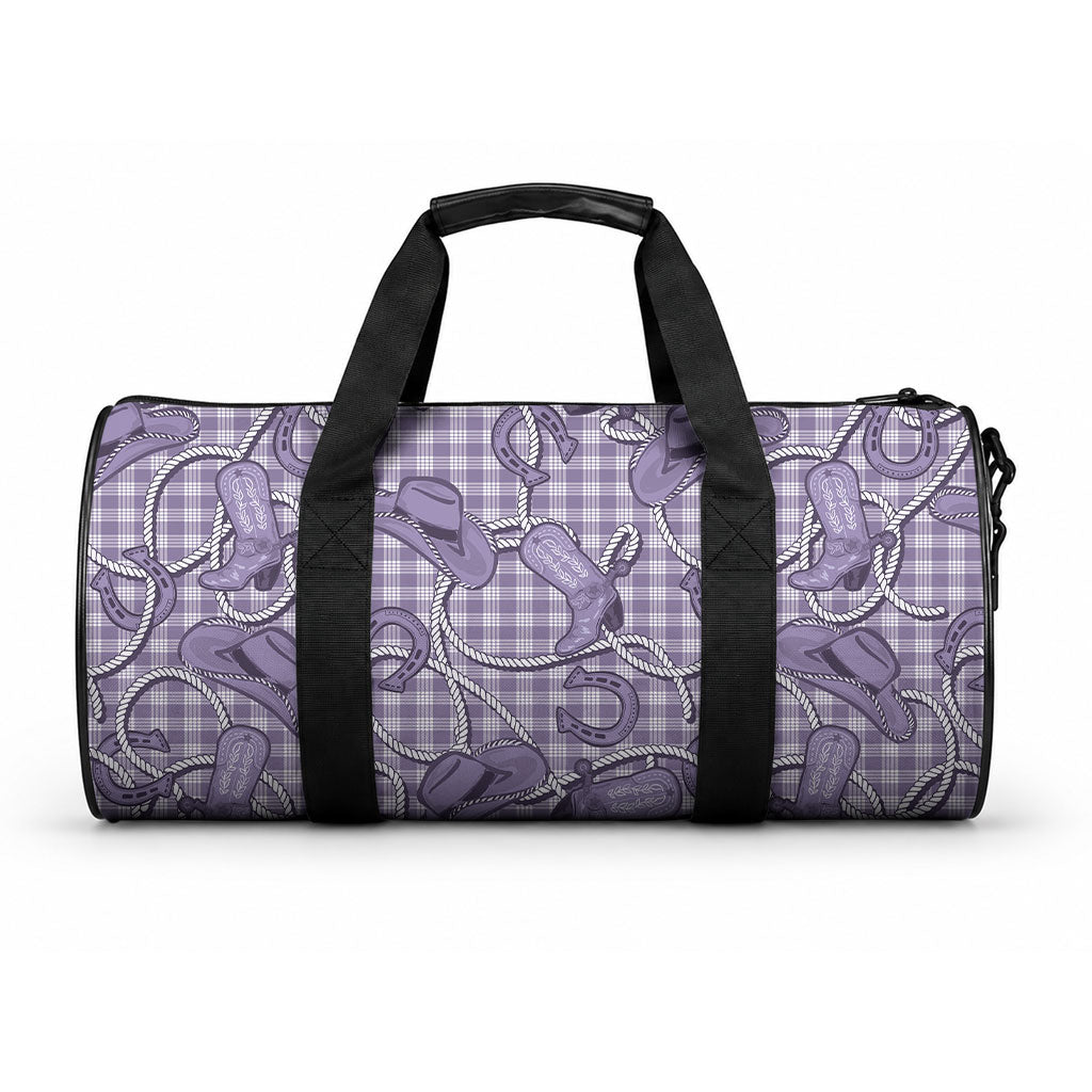 Purple Hawaii Palaka Cowboy Duffle Bag Hawaiian Paniolo Festival Spirit LT19 One size Purple - Polynesian Pride