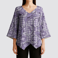 Purple Hawaii Palaka Cowboy Kimono Sleeve Blouse Hawaiian Paniolo Festival Spirit LT19 - Polynesian Pride