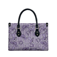 Purple Hawaii Palaka Cowboy Leather Bag Hawaiian Paniolo Festival Spirit LT19 - Polynesian Pride