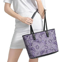 Purple Hawaii Palaka Cowboy Leather Tote Bag Hawaiian Paniolo Festival Spirit LT19 - Polynesian Pride