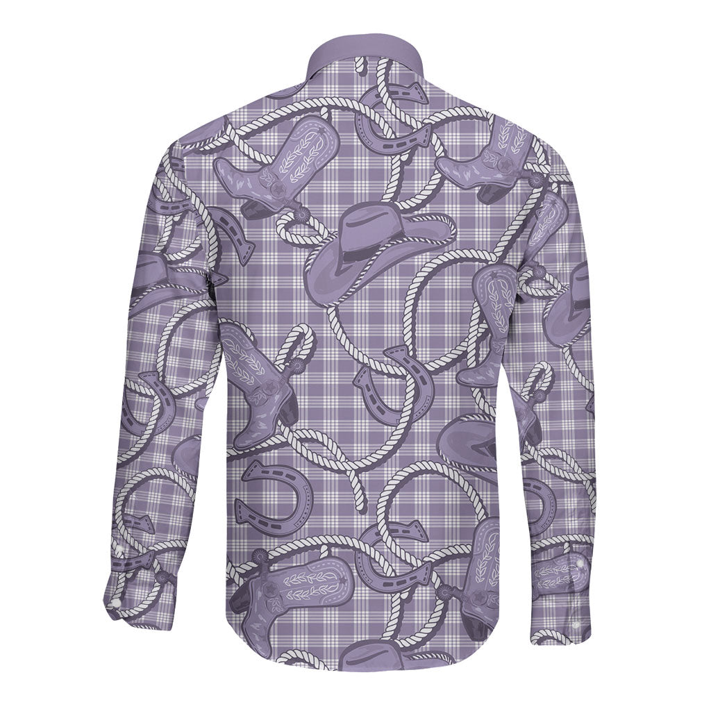 Purple Hawaii Palaka Cowboy Long Sleeve Button Shirt Hawaiian Paniolo Festival Spirit LT19 - Polynesian Pride