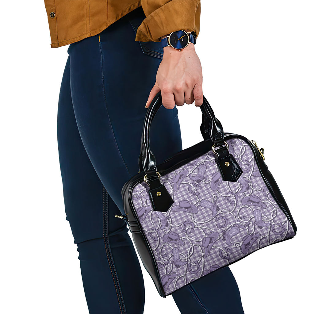 Purple Hawaii Palaka Cowboy Shoulder Handbag Hawaiian Paniolo Festival Spirit LT19 - Polynesian Pride