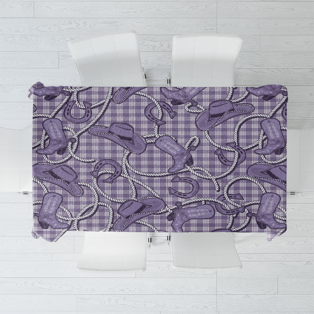 Purple Hawaii Palaka Cowboy Tablecloth Hawaiian Paniolo Festival Spirit