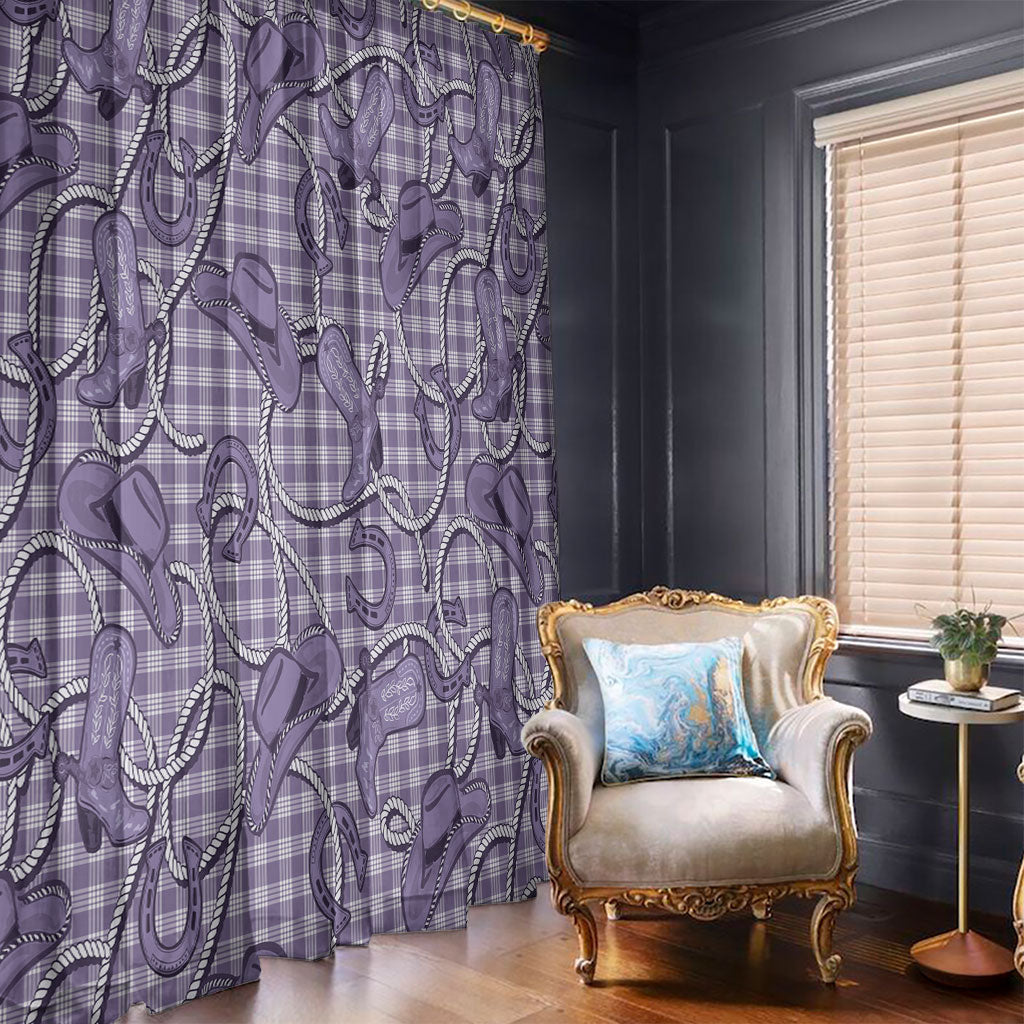 Purple Hawaii Palaka Cowboy Window Curtain Hawaiian Paniolo Festival Spirit LT19 - Polynesian Pride