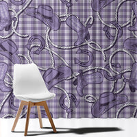 Purple Hawaii Palaka Cowboy Window Curtain Hawaiian Paniolo Festival Spirit LT19 - Polynesian Pride