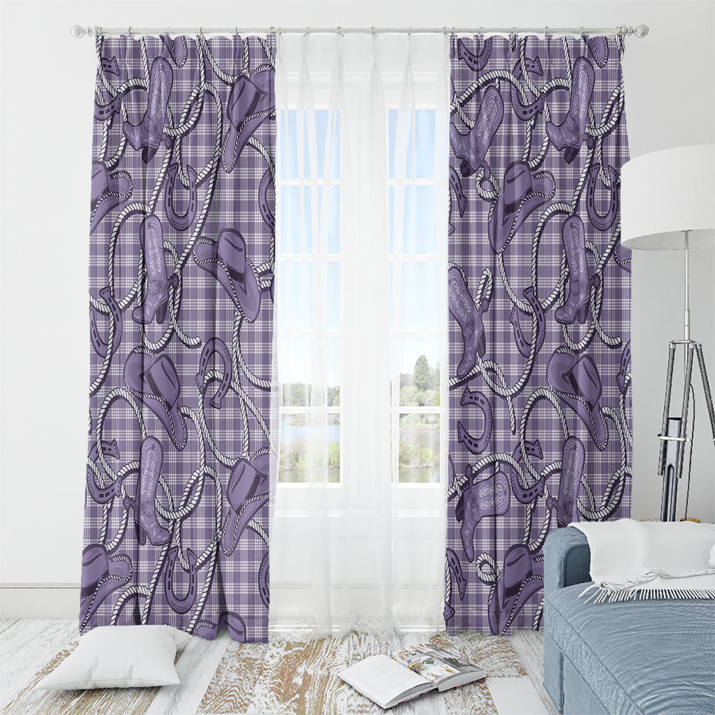 Purple Hawaii Palaka Cowboy Window Curtain Hawaiian Paniolo Festival Spirit LT19 - Polynesian Pride