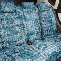 Blue Hawaii Palaka Cowboy Back Car Seat Cover Hawaiian Paniolo Festival Spirit LT19 - Polynesian Pride