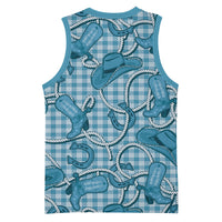Blue Hawaii Palaka Cowboy Basketball Jersey Hawaiian Paniolo Festival Spirit LT19 - Polynesian Pride