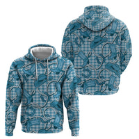 Blue Hawaii Palaka Cowboy Hoodie Hawaiian Paniolo Festival Spirit LT19 - Polynesian Pride
