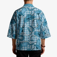 Blue Hawaii Palaka Cowboy Kimono Hawaiian Paniolo Festival Spirit LT19 - Polynesian Pride