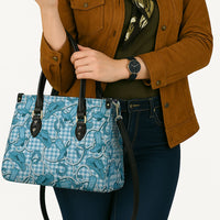 Blue Hawaii Palaka Cowboy Leather Bag Hawaiian Paniolo Festival Spirit LT19 - Polynesian Pride