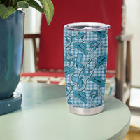 Blue Hawaii Palaka Cowboy Tumbler Cup Hawaiian Paniolo Festival Spirit LT19 - Polynesian Pride