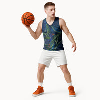 New Zealand Takahe Personalised Basketball Jersey Silver Fern Galaxy Polynesian Pattern
