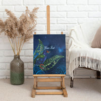 New Zealand Takahe Personalised Canvas Wall Art Silver Fern Galaxy Polynesian Pattern