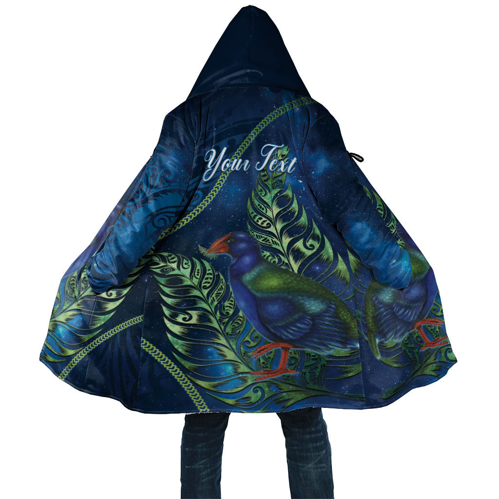 New Zealand Takahe Personalised Cloak Silver Fern Galaxy Polynesian Pattern