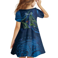New Zealand Takahe Personalised Family Matching Puletasi and Hawaiian Shirt Silver Fern Galaxy Polynesian Pattern