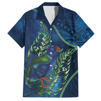 New Zealand Takahe Personalised Hawaiian Shirt Silver Fern Galaxy Polynesian Pattern