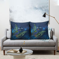 New Zealand Takahe Personalised Pillow Cover Silver Fern Galaxy Polynesian Pattern