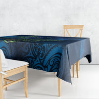 New Zealand Takahe Personalised Tablecloth Silver Fern Galaxy Polynesian Pattern