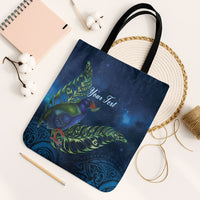 New Zealand Takahe Personalised Tote Bag Silver Fern Galaxy Polynesian Pattern