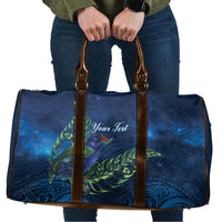 New Zealand Takahe Personalised Travel Bag Silver Fern Galaxy Polynesian Pattern