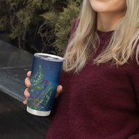 New Zealand Takahe Personalised Tumbler Cup Silver Fern Galaxy Polynesian Pattern