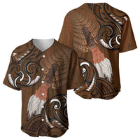 New Zealand Taiaha Baseball Jersey Maori Weapon Silver Fern Maori Pattern