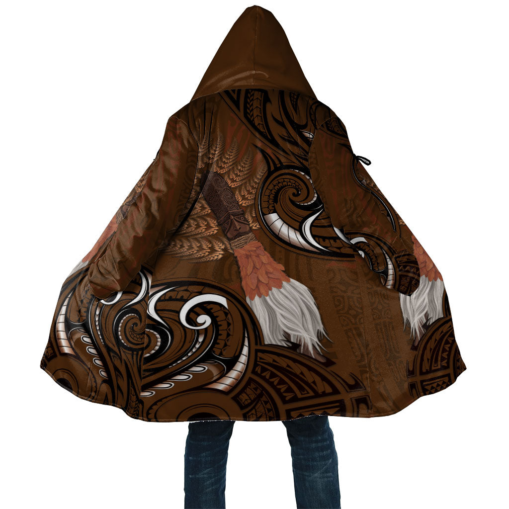 New Zealand Taiaha Cloak Maori Weapon Silver Fern Maori Pattern LT22 Unisex Brown - Polynesian Pride