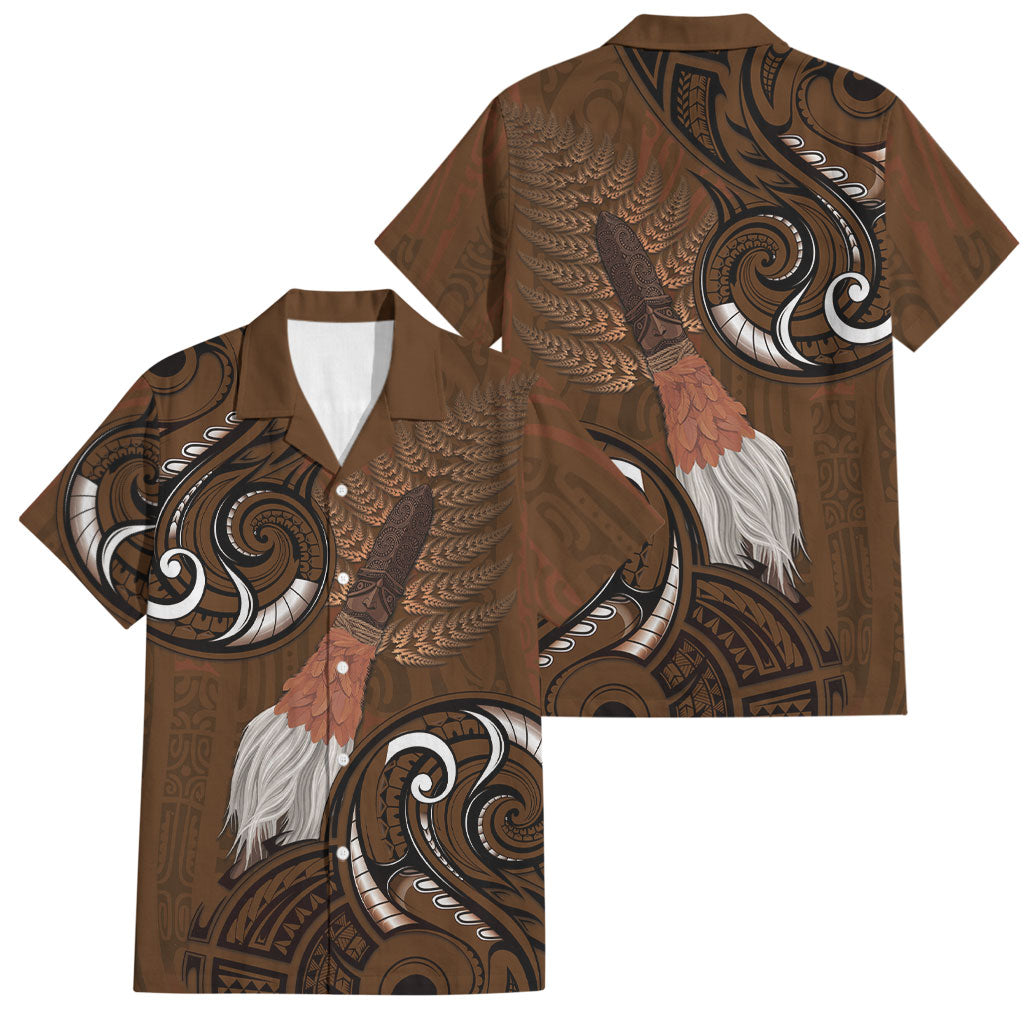 New Zealand Taiaha Family Matching Long Sleeve Bodycon Dress and Hawaiian Shirt Maori Weapon Silver Fern Maori Pattern