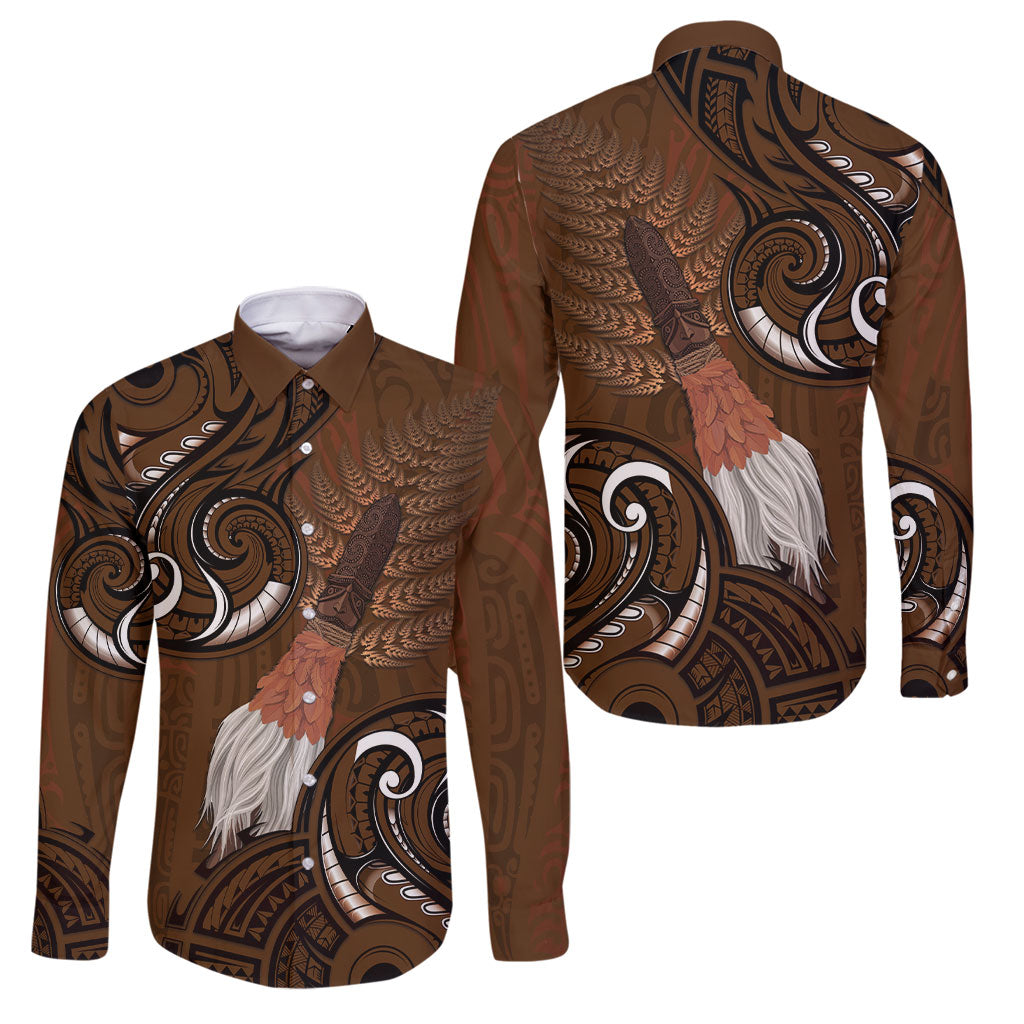 New Zealand Taiaha Family Matching Off The Shoulder Long Sleeve Dress and Hawaiian Shirt Maori Weapon Silver Fern Maori Pattern