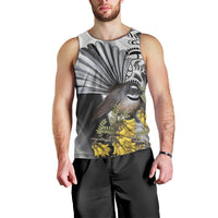 New Zealand Fantail Bird Men Tank Top Maori Piwakawaka Kowhai Maori Pattern