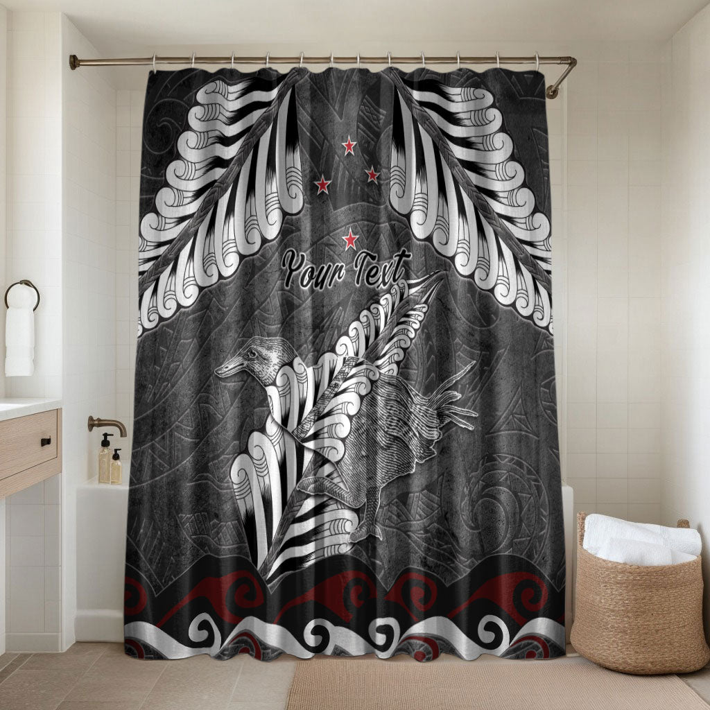 New Zealand Weka Personalised Bathroom Set Aotearoa Hen Silver Fern Maori Pattern