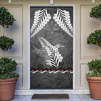 New Zealand Weka Personalised Door Cover Aotearoa Hen Silver Fern Maori Pattern