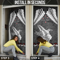 New Zealand Weka Personalised Door Cover Aotearoa Hen Silver Fern Maori Pattern