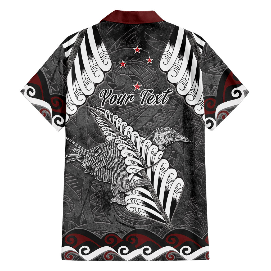 New Zealand Weka Personalised Family Matching Long Sleeve Bodycon Dress and Hawaiian Shirt Aotearoa Hen Silver Fern Maori Pattern