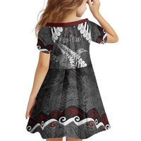 New Zealand Weka Personalised Family Matching Short Sleeve Bodycon Dress and Hawaiian Shirt Aotearoa Hen Silver Fern Maori Pattern