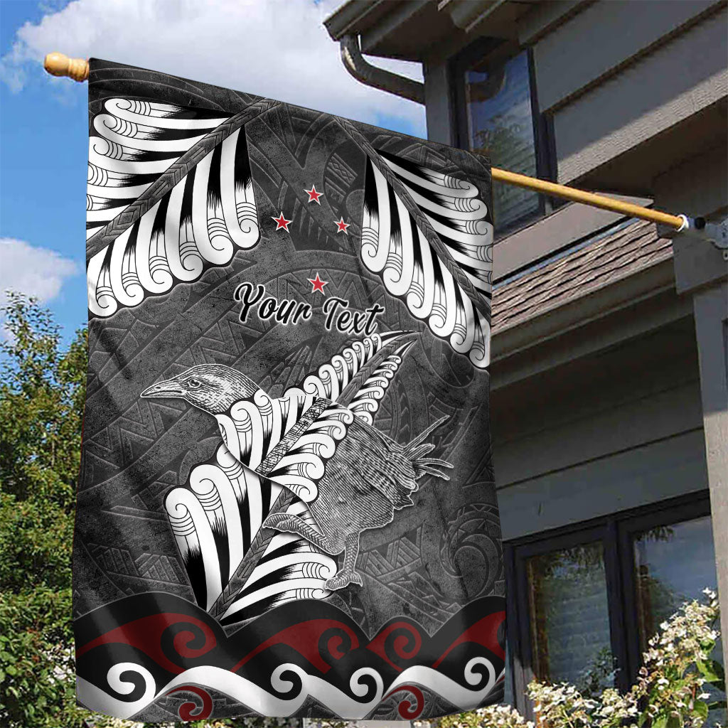 New Zealand Weka Personalised Garden Flag Aotearoa Hen Silver Fern Maori Pattern