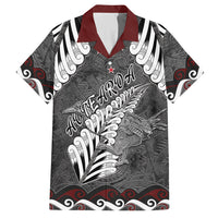 New Zealand Weka Personalised Hawaiian Shirt Aotearoa Hen Silver Fern Maori Pattern