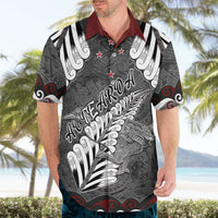 New Zealand Weka Personalised Hawaiian Shirt Aotearoa Hen Silver Fern Maori Pattern