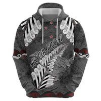 New Zealand Weka Personalised Hoodie Aotearoa Hen Silver Fern Maori Pattern