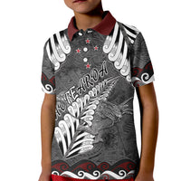 New Zealand Weka Personalised Kid Polo Shirt Aotearoa Hen Silver Fern Maori Pattern