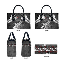 New Zealand Weka Personalised Leather Bag Aotearoa Hen Silver Fern Maori Pattern