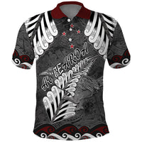 New Zealand Weka Personalised Polo Shirt Aotearoa Hen Silver Fern Maori Pattern
