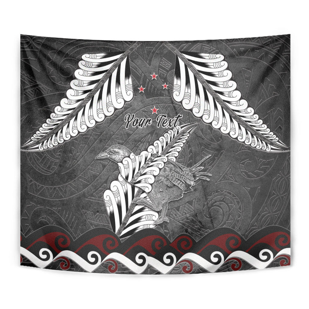 New Zealand Weka Personalised Tapestry Aotearoa Hen Silver Fern Maori Pattern