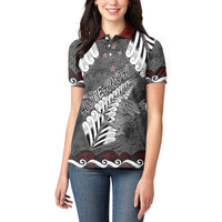 New Zealand Weka Personalised Women Polo Shirt Aotearoa Hen Silver Fern Maori Pattern
