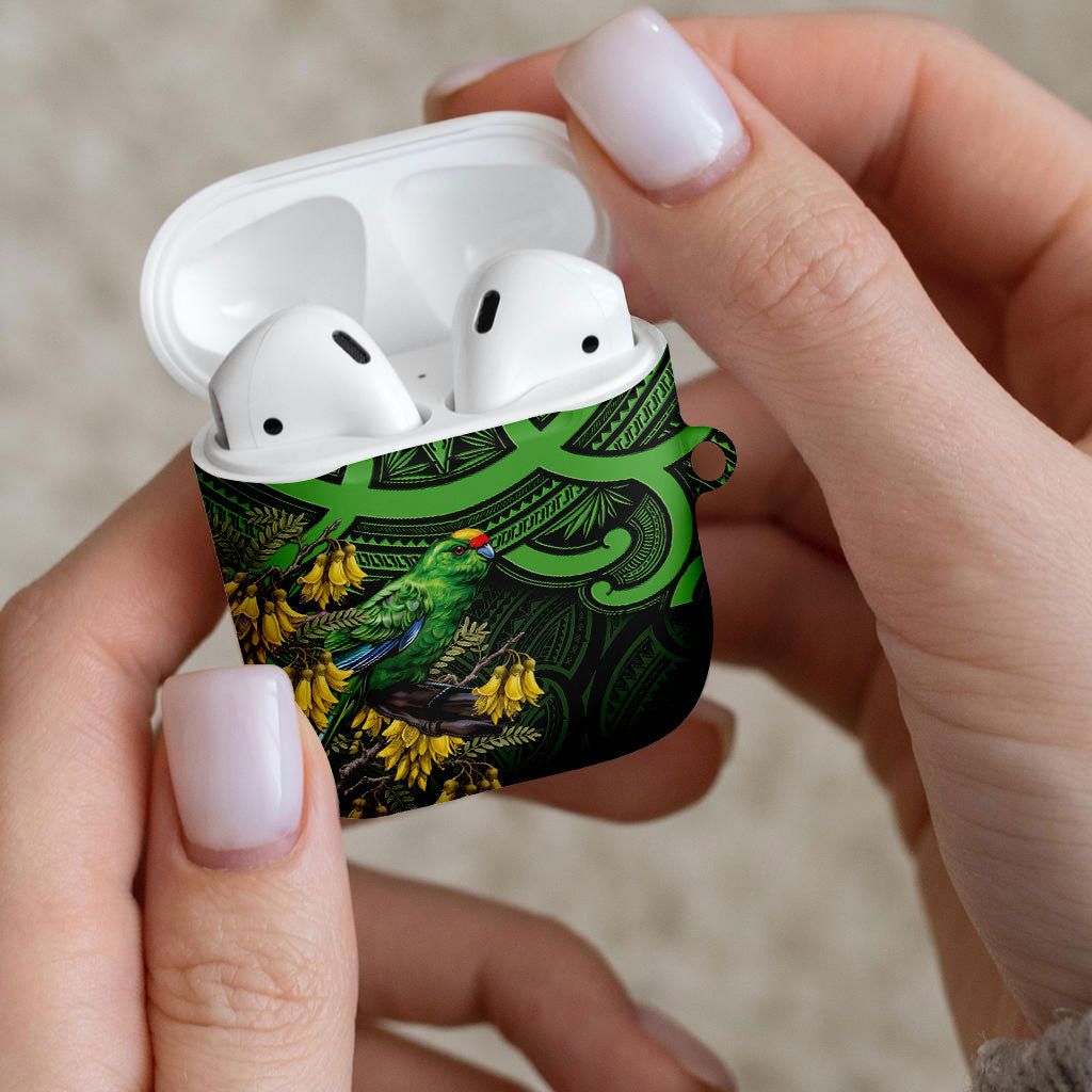 New Zealand Parakeet Bird AirPods Case Maori Kakariki Kowhai Maori Pattern