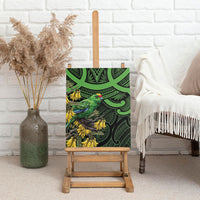 New Zealand Parakeet Bird Canvas Wall Art Maori Kakariki Kowhai Maori Pattern