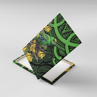 New Zealand Parakeet Bird Canvas Wall Art Maori Kakariki Kowhai Maori Pattern