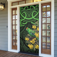 New Zealand Parakeet Bird Door Cover Maori Kakariki Kowhai Maori Pattern